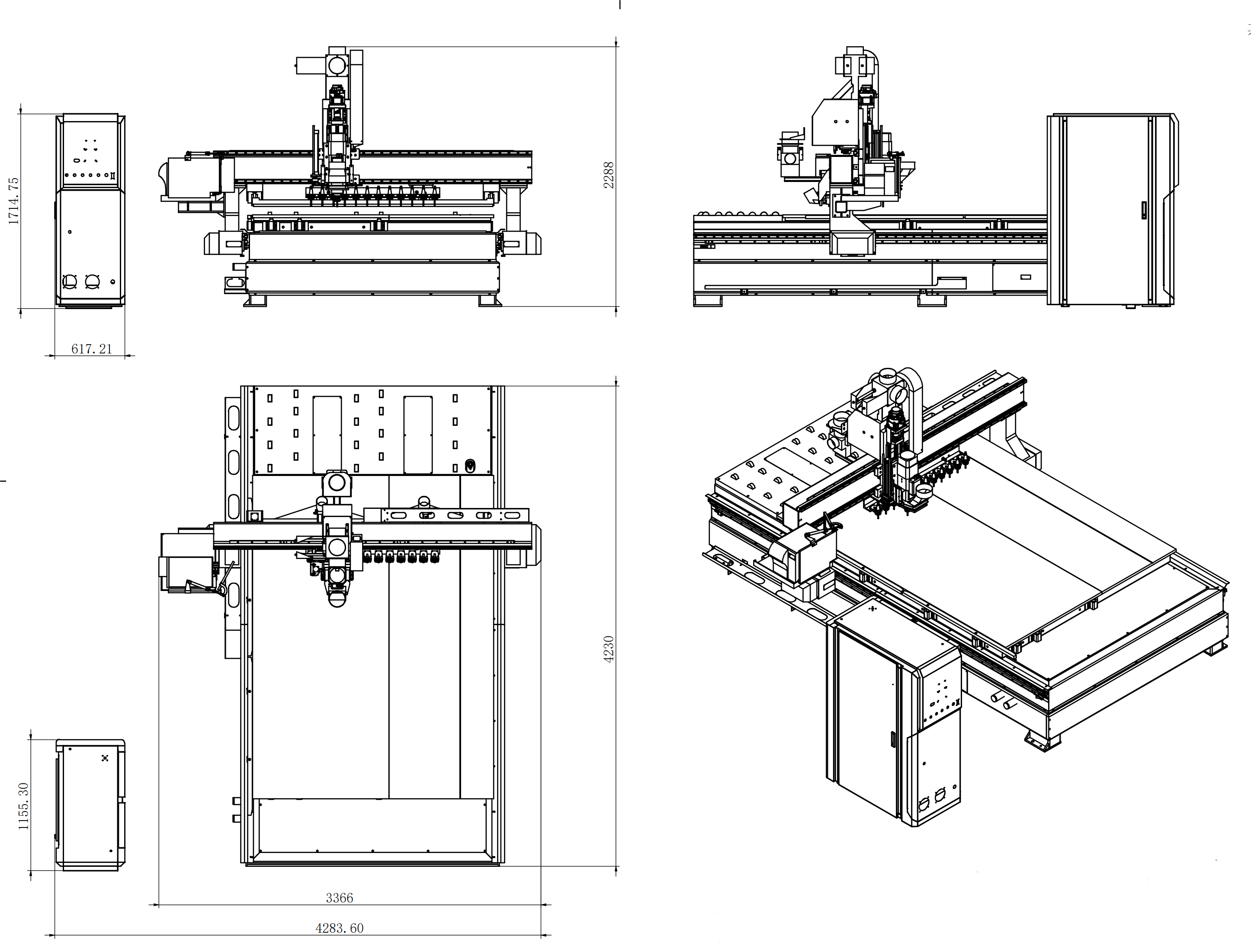 dimension of nesting cnc